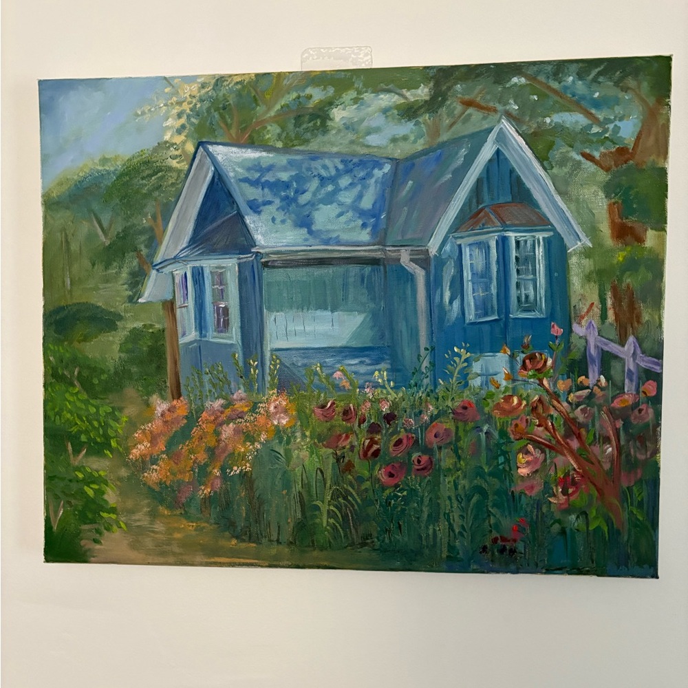 Charming Blue Cottage Art Print